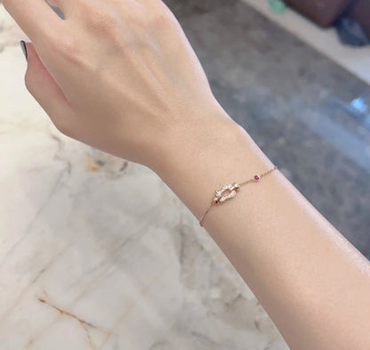 [LuxJewelry]FORCE 10 DIAMOND CHAIN LINK PINK GOLD BRACELET