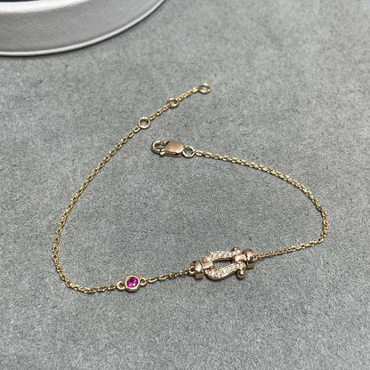 [LuxJewelry]FORCE 10 DIAMOND CHAIN LINK PINK GOLD BRACELET
