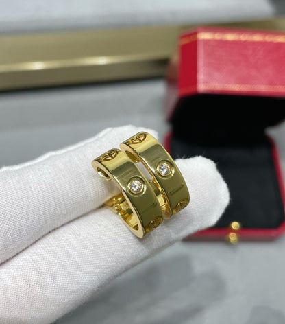 [LuxJewelry]LOVE 5.5MM 1 DIAMOND EARRINGS