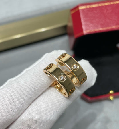 [LuxJewelry]LOVE 5.5MM 1 DIAMOND EARRINGS