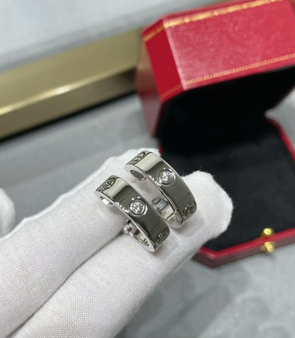 [LuxJewelry]LOVE 5.5MM 1 DIAMOND EARRINGS