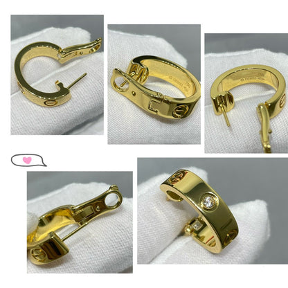 [LuxJewelry]LOVE 5.5MM 1 DIAMOND EARRINGS