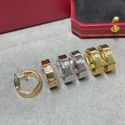 [LuxJewelry]LOVE 5.5MM 1 DIAMOND EARRINGS