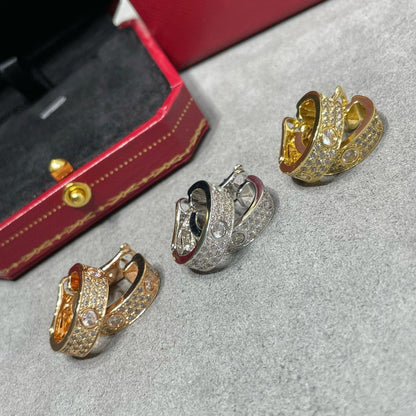 [LuxJewelry]LOVE 5.5MM DIAMOND PAVED EARRINGS