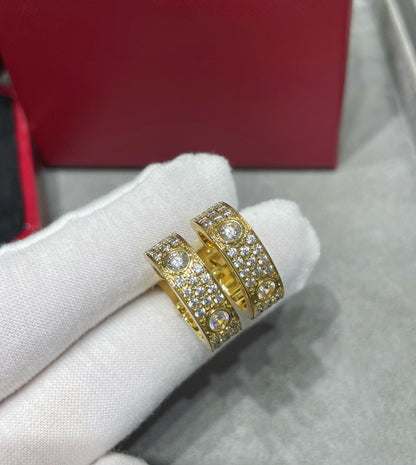 [LuxJewelry]LOVE 5.5MM DIAMOND PAVED EARRINGS