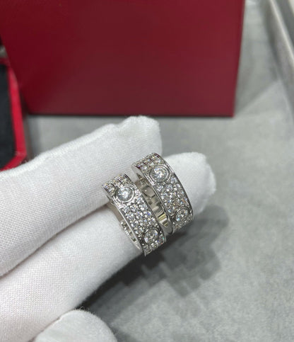 [LuxJewelry]LOVE 5.5MM DIAMOND PAVED EARRINGS