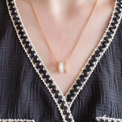 [LuxJewelry]ZERO 1 DIAMOND CERAMIC NECKLACE