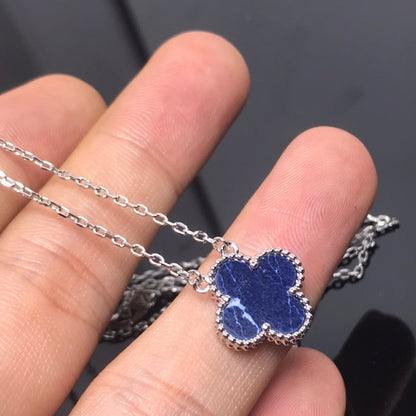 [LuxJewelry]CLOVER PIETERSITE SILVER LONG NECKLACE