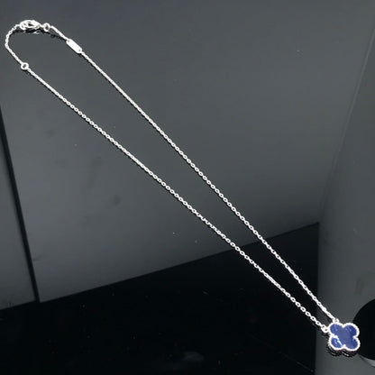 [LuxJewelry]CLOVER PIETERSITE SILVER LONG NECKLACE
