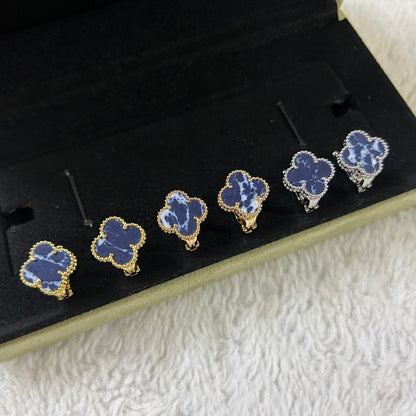 [LuxJewelry]CLOVER PIETERSITE MEDIUM STUD EARRINGS