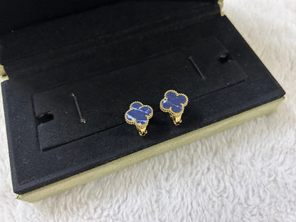 [LuxJewelry]CLOVER PIETERSITE MEDIUM STUD EARRINGS