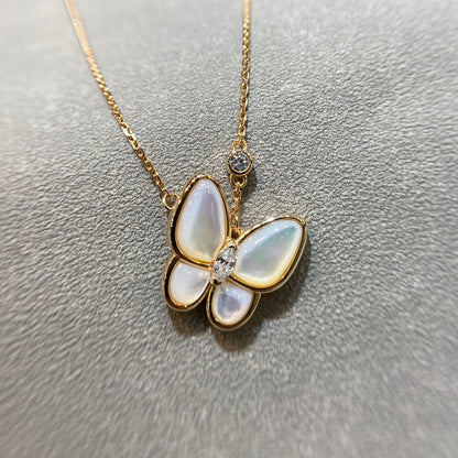 [LuxJewelry]BUTTERFLY MOP DIAMOND NECKLACE