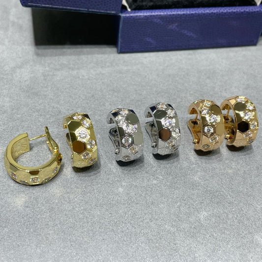 [LuxJewelry]BEE LOVE DIAMOND HOOP EARRINGS