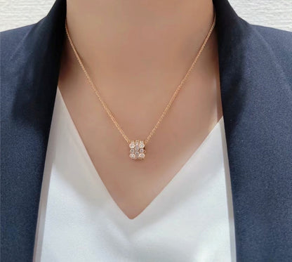 [LuxJewelry]BEE LOVE DIAMOND PAVED 3 ROW NECKLACE