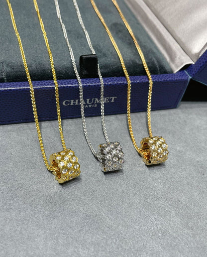 [LuxJewelry]BEE LOVE DIAMOND PAVED 3 ROW NECKLACE