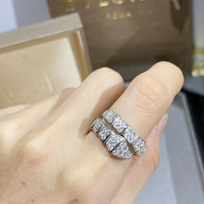 [LuxJewelry]SERPENTI RING SILVER DIAMOND PAVED