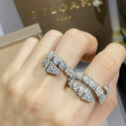 [LuxJewelry]SERPENTI RING SILVER DIAMOND PAVED