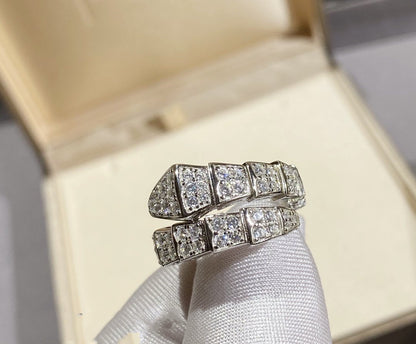 [LuxJewelry]SERPENTI RING SILVER DIAMOND PAVED