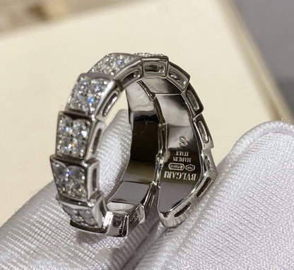 [LuxJewelry]SERPENTI RING SILVER DIAMOND PAVED