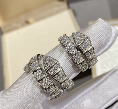 [LuxJewelry]SERPENTI RING SILVER DIAMOND PAVED