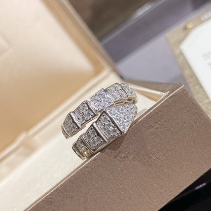 [LuxJewelry]SERPENTI RING SILVER DIAMOND PAVED