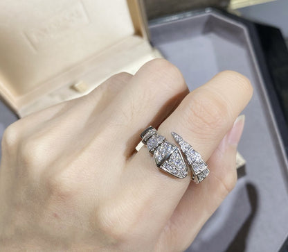 [LuxJewelry]SERPENTI LARGE RING SILVER DIAMOND PAVED