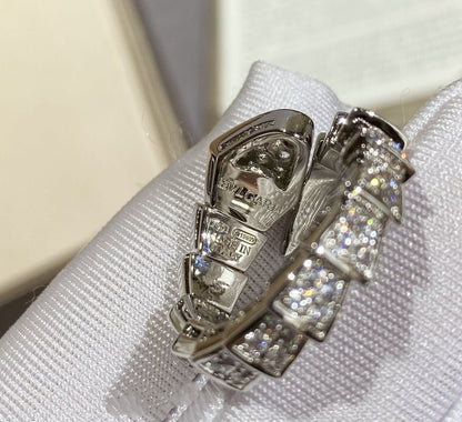 [LuxJewelry]SERPENTI LARGE RING SILVER DIAMOND PAVED