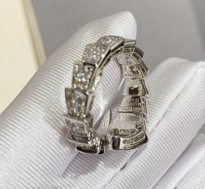 [LuxJewelry]SERPENTI LARGE RING SILVER DIAMOND PAVED