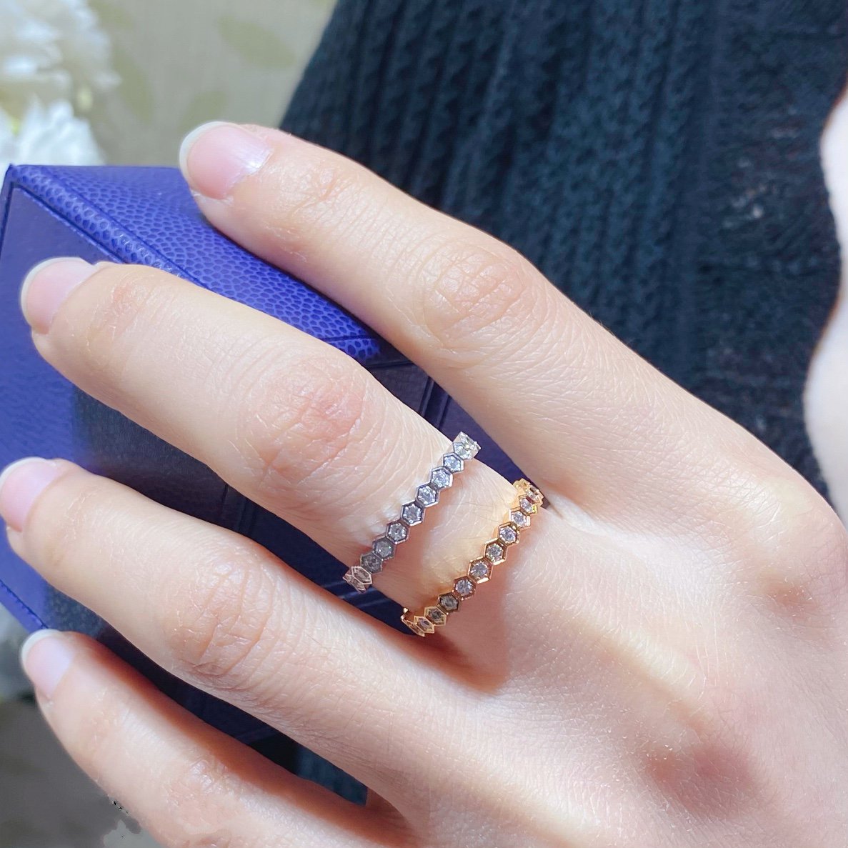 [LuxJewelry]BEE LOVE DIAMOND PAVED SMALL RING