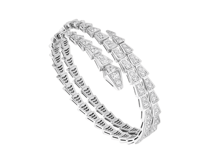 [LuxJewelry]SERPENTI BRACELET SILVER DIAMOND DOUBLE ROW