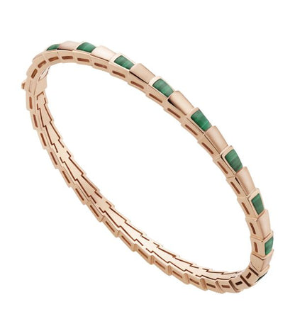 [LuxJewelry]SERPENTI BRACELET PINK GOLD MALACHITE
