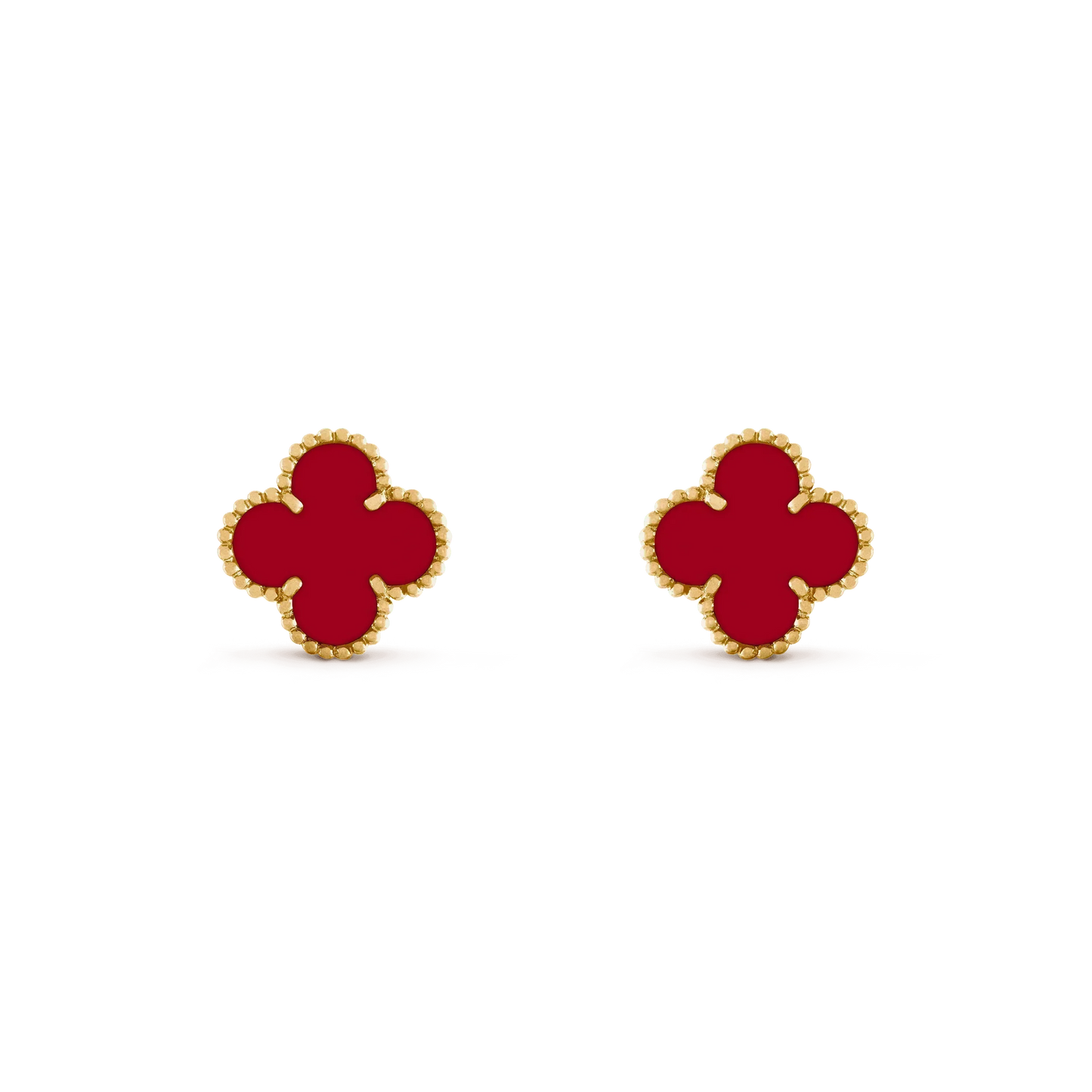 [LuxJewelry]CLOVER MEDIUM 1 MOTIFS CARNELIAN  EARRINGS