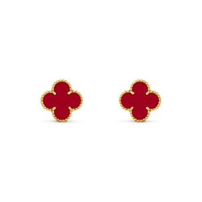 [LuxJewelry]CLOVER MEDIUM 1 MOTIFS CARNELIAN  EARRINGS