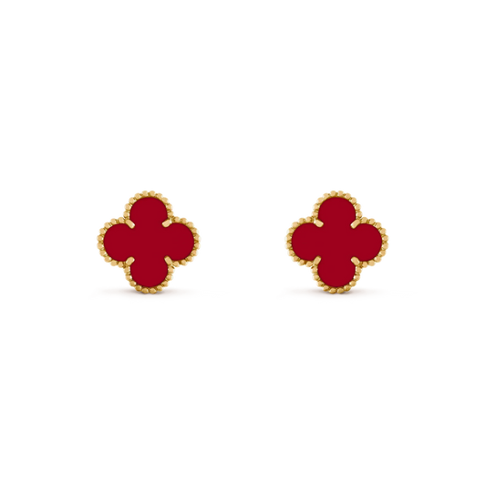 [LuxJewelry]CLOVER MEDIUM 1 MOTIFS CARNELIAN  EARRINGS