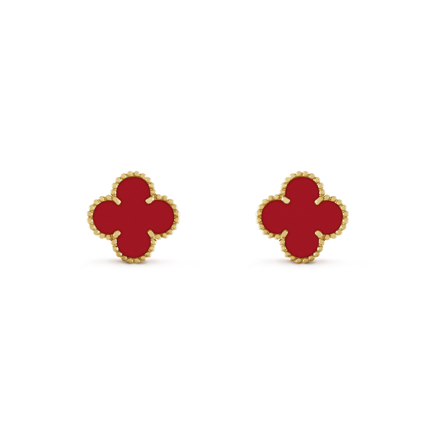 [LuxJewelry]CLOVER MINI 9.5MM CARNELIAN EARRINGS