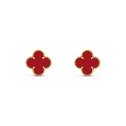 [LuxJewelry]CLOVER MINI 9.5MM CARNELIAN EARRINGS
