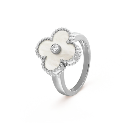 [LuxJewelry]CLOVER SILVER MOP DIAMOND RING