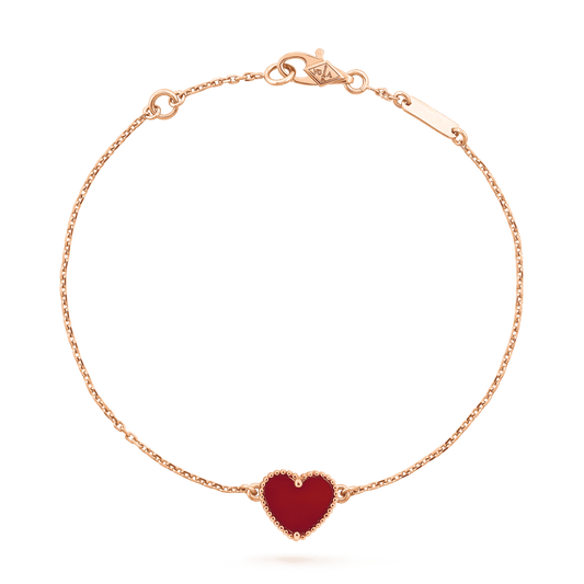 [Top&on]HEART CARNELIAN PINK GOLD BRACELET