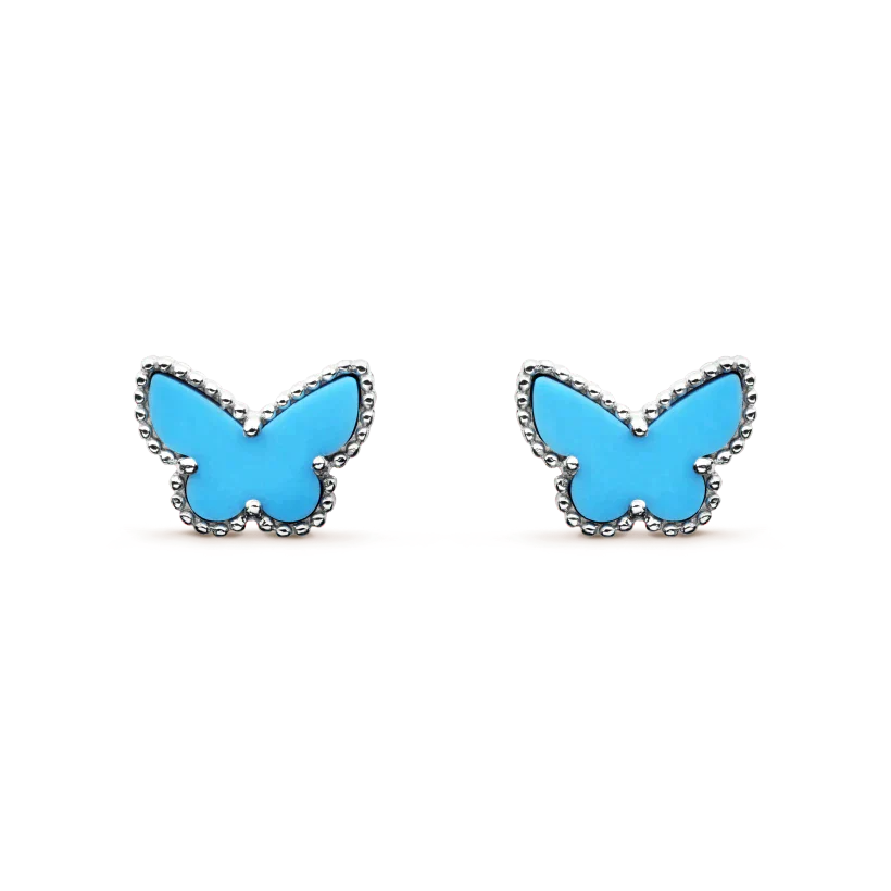 [LuxJewelry]BUTTERFLY TURQUOISE EARRINGS SILVER