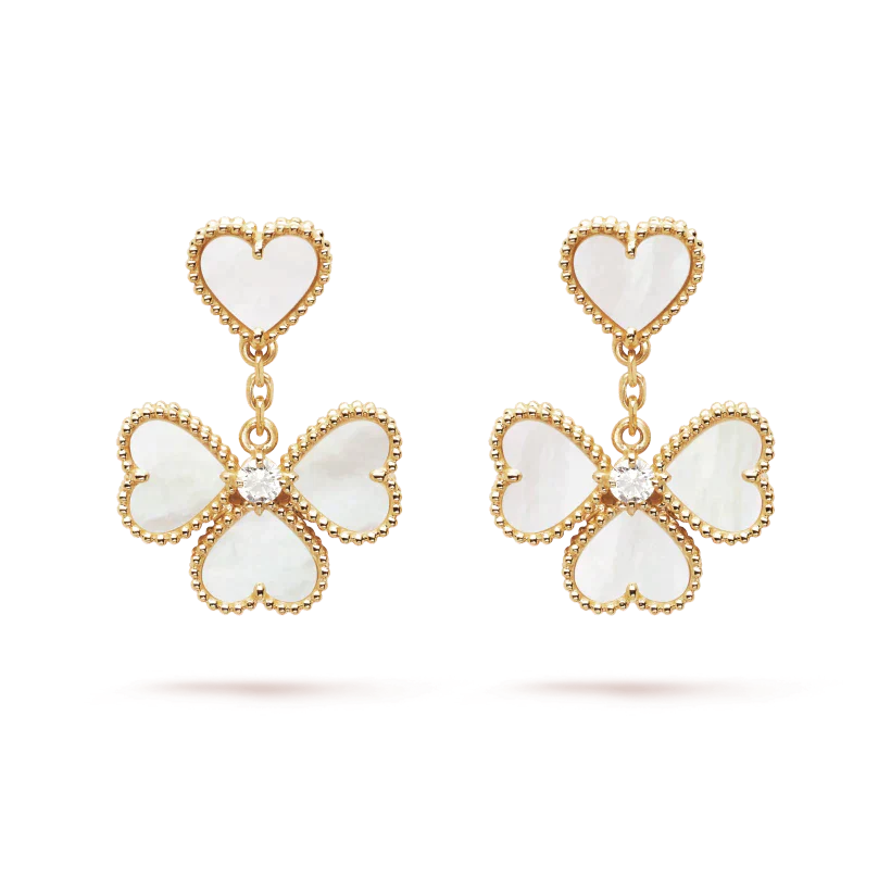 [LuxJewelry]CLOVER SWEET WHITE MOP EARRINGS