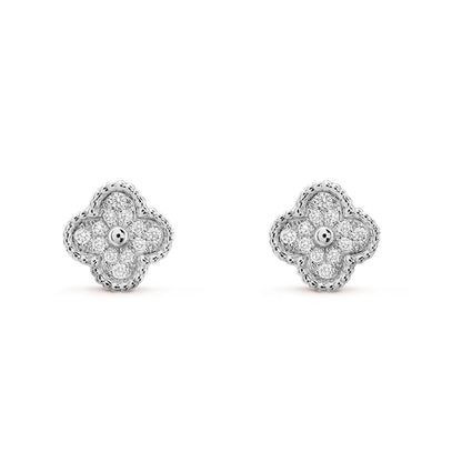 [LuxJewelry]CLOVER MINI DIAMOND STUD EARRINGS