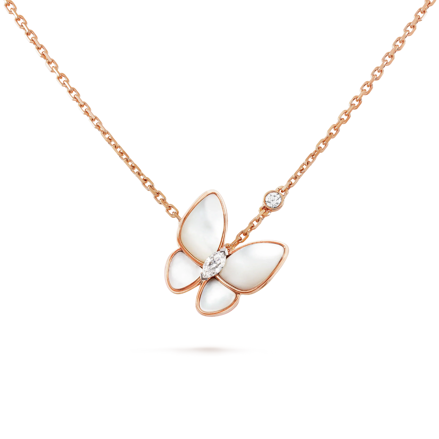 [LuxJewelry]BUTTERFLY MOP DIAMOND NECKLACE