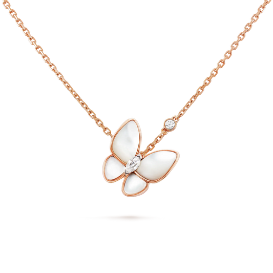 [LuxJewelry]BUTTERFLY MOP DIAMOND NECKLACE