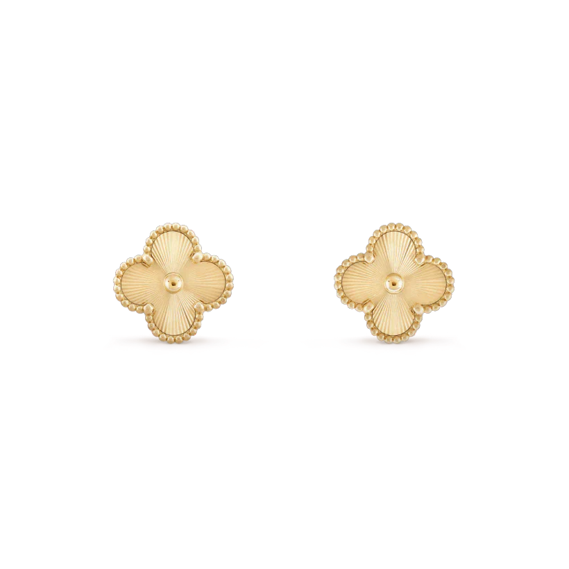 [LuxJewelry]CLOVER MINI 9.5MM LASER EARRINGS