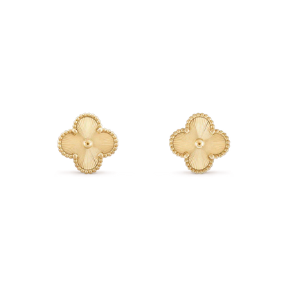 [LuxJewelry]CLOVER MINI 9.5MM LASER EARRINGS