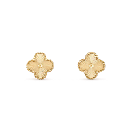 [LuxJewelry]CLOVER MINI 9.5MM LASER EARRINGS