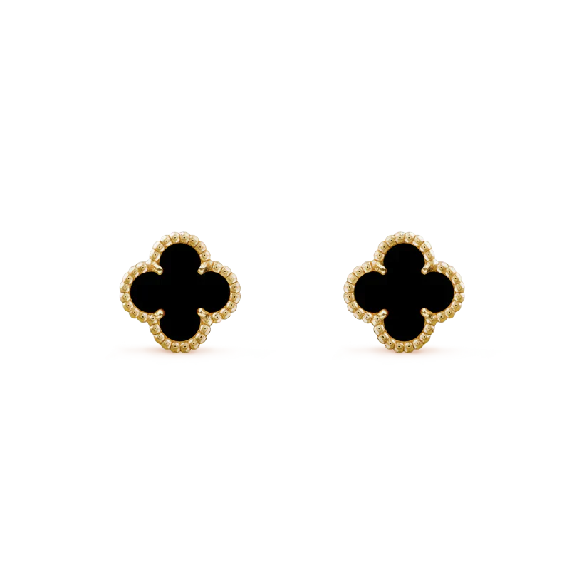 [LuxJewelry]CLOVER MINI 9.5MM BLACK MOP EARRINGS