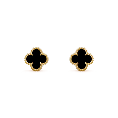 [LuxJewelry]CLOVER MINI 9.5MM BLACK MOP EARRINGS