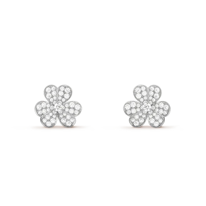 [LuxJewelry]CLOVER COMOS DIAMOND EARRINGS SILVER
