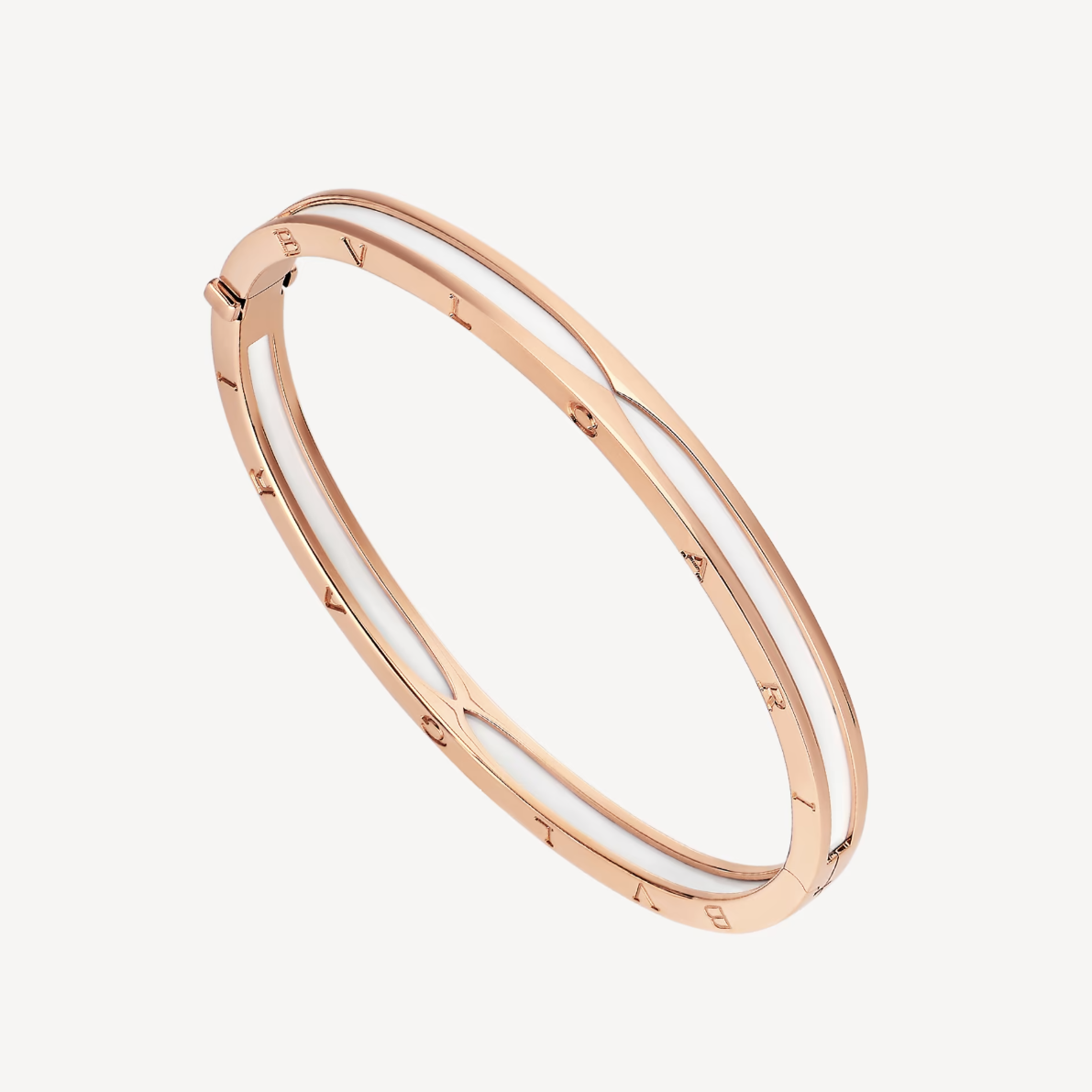 [LuxJewelry]ZERO 1 PINK GOLD WITH WHITE CERAMIC BRACELET